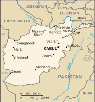 Mapa de Afganistán en grande