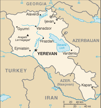 Mapa de Armenia en grande