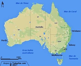 Mapa de Australia y sus matrículas de coches