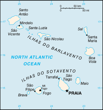 Mapa de Cabo Verde en grande