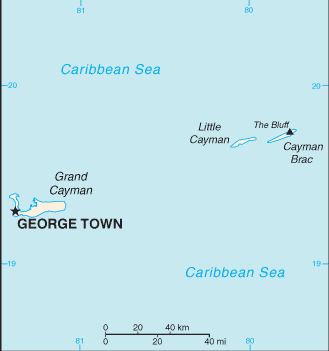 Mapa de Islas Cayman en grande