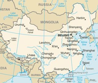 Mapa de China y sus matrículas de coches