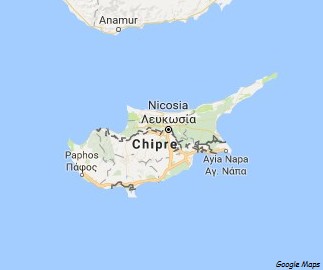 Mapa de Chipre y sus matrículas de coches