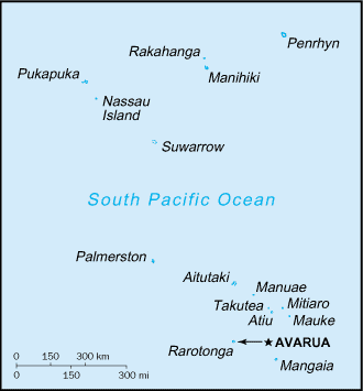 Mapa de Islas Cook en grande