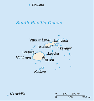 Mapa de Fiji en grande