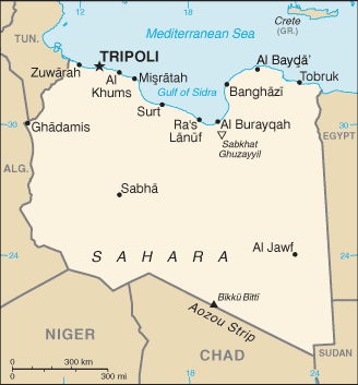 Mapa de Libia en grande