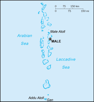 Mapa de Maldivas en grande
