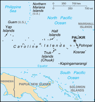Mapa de Estados Federados de Micronesia en grande