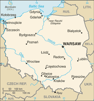Mapa de Polonia en grande