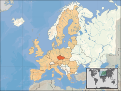 Mapa de República Checa y sus matrículas de coches