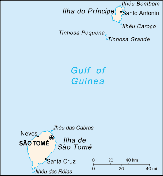 Mapa de Santo Tomé y Principe en grande