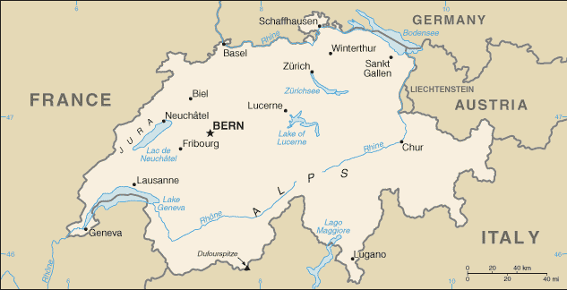 Mapa de Suiza actualizado