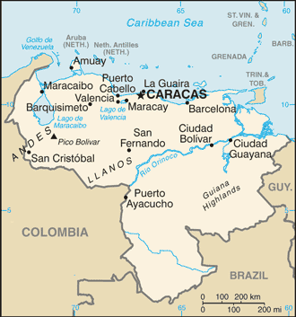 Mapa de Venezuela en grande