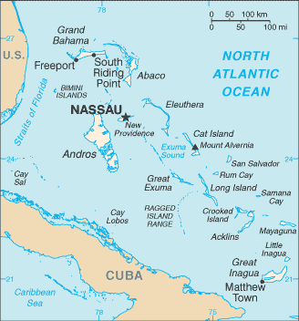 Mapa territorial global de Bahamas Mapa del territorio actual de Bahamas
