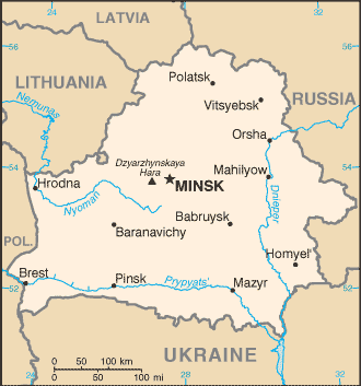 Mapa territorial global de Bielorrusia Mapa del territorio actual de Bielorrusia