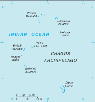 Mapa territorial global de Territorio Británico del Océano Índico Mapa del territorio actual de Territorio Británico del Océano Índico