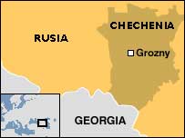 Mapa territorial global de Chechenia Mapa del territorio actual de Chechenia