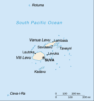 Mapa territorial global de Fiji Mapa del territorio actual de Fiji