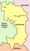 Mapa territorial global de Ingusetia Mapa del territorio actual de Ingusetia