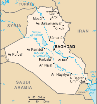 Mapa territorial global de Irak Mapa del territorio actual de Irak