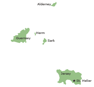 Mapa territorial global de Isla de Sark Mapa del territorio actual de Isla de Sark