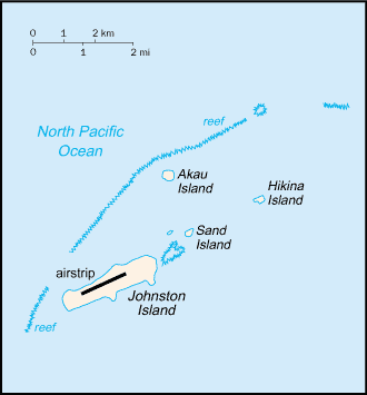Mapa territorial global de Jhonston Atoll Mapa del territorio actual de Jhonston Atoll