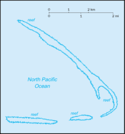 Mapa territorial global de Arrecife Kingman Mapa del territorio actual de Arrecife Kingman