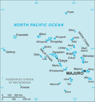 Mapa territorial global de Islas Marshall Mapa del territorio actual de Islas Marshall