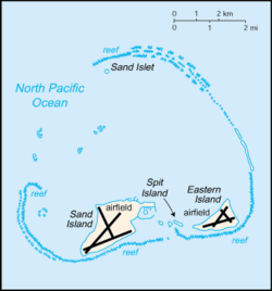 Mapa territorial global de Islas Midway Mapa del territorio actual de Islas Midway