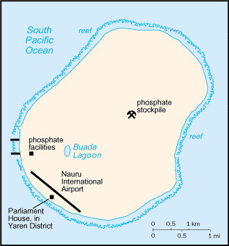 Mapa territorial global de Nauru Mapa del territorio actual de Nauru