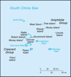 Mapa territorial global de Isla Paracell Mapa del territorio actual de Isla Paracell
