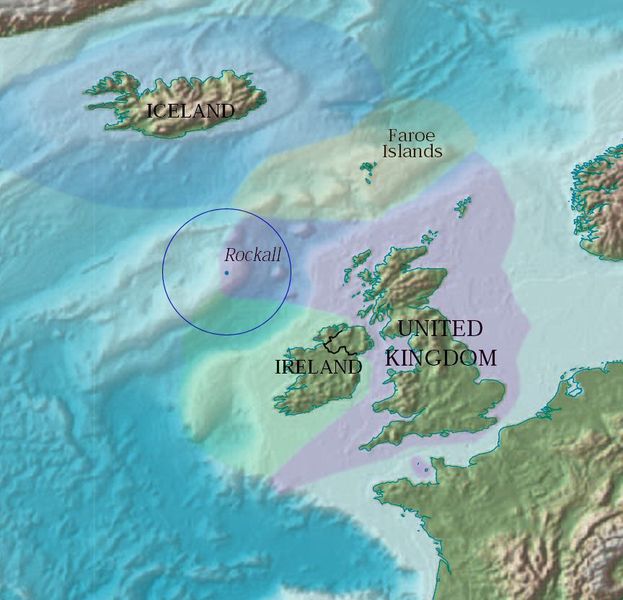 Mapa territorial global de Rockall Mapa del territorio actual de Rockall