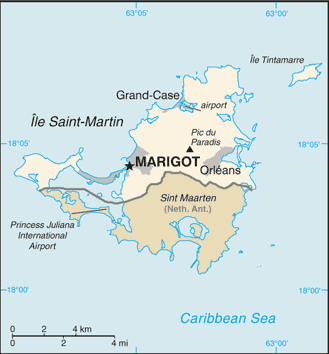 Mapa territorial global de Isla San Martin Mapa del territorio actual de Isla San Martin