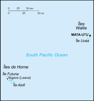 Mapa territorial global de Wallis y Fortuna Mapa del territorio actual de Wallis y Fortuna