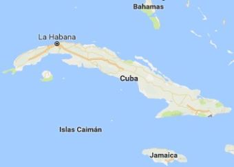 Mapa del territorio actual de Cuba