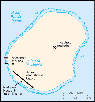 Mapa del territorio actual de Nauru