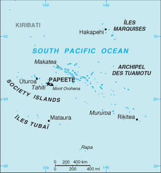 Mapa del territorio actual de Polinesia Francesa