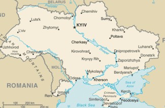 Mapa del territorio actual de Ucrania